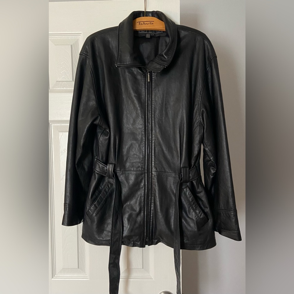JLC York. Leather jacket. Black. Loved well. Awesome jacket.